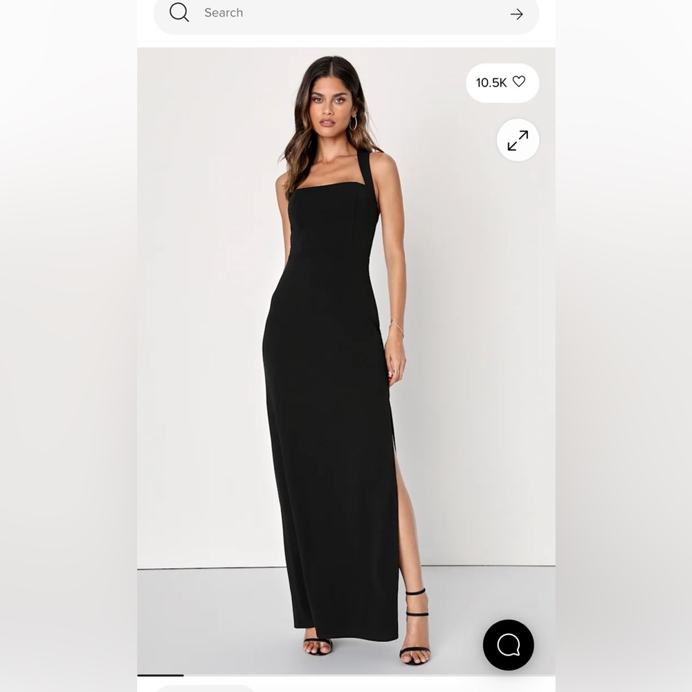 NWT Lulus Glamorous Dedication Black Sleeveless Column Maxi Dress